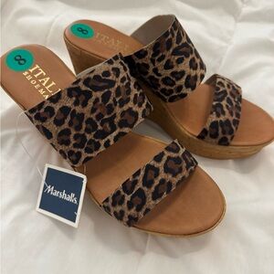 Italian Shoemakers Brown Wedge Sandals